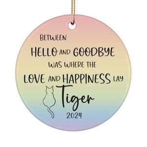 Cat Loss Gift, Personalized Ornament for Loss of Cat, Custom Pet Loss Sympathy Gift, Cat Memorial, Cat Remembrance, Condolences Gift