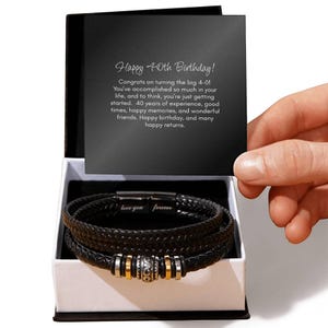 40th Birthday Present, Mens Bracelet for 40th, Fortieth Birthday Gifts, For Him, Happy 40th Birthday, 40th Gift for Friend, Partner, Brother