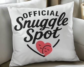 Snuggle Spot Heart Pillow, Cute Cuddle Cushion, Homeware Pillow, Bedroom Pillow, Gift For New Home, Gift For Partner, Wife, Cozy Sofa Pillow