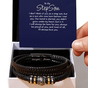 Step Son Bracelet, Gift for Step Son, Step Son Christmas, Birthday, Graduation Gift, Bonus Son Gift, From Step Mom, Stepson Jewelry