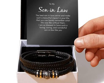 To My Son in Law Gifts, Son in Law Bracelet, Son in Law Birthday, Christmas Gift, Present for Son in Law, New Son in Law, Wedding Gift