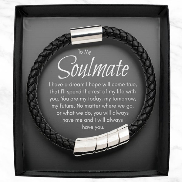 Soulmate Bracelet, To My Soulmate Gift, Soulmate Christmas, Birthday Gifts, You Are My Soulmate Jewelry, Bracelet for Men, Love You Gift