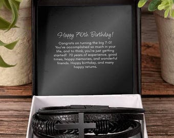 70th Birthday Gift for Men, for Him, Bracelet for 70th Birthday, Happy 70th Birthday, Gift for Friend, Dad, Brother, Husband