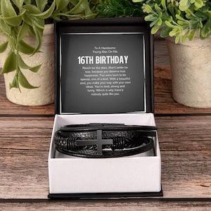 Regalo de cumpleaños número 16 para hijo, nieto, sobrino, ahijado, pulsera para adolescente, niño que cumple 16 años, decimosexto cumpleaños, ideas para regalos de feliz cumpleaños número 16