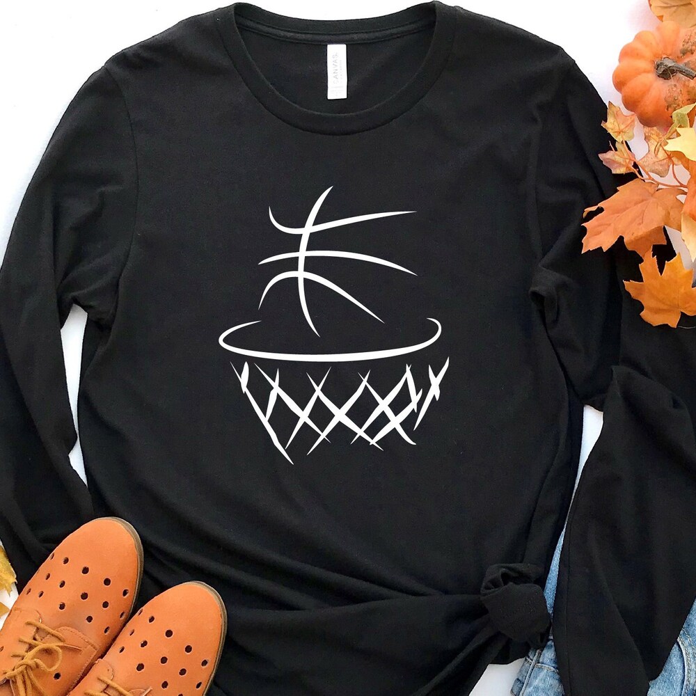 Basketball Long Sleeve Shirt, Basketball Hoops, Basketball Ball Long Sleeve Shirt, Basketball Gifts, Sports Shirt, Gift For Basketball Lover Teeplaza Design