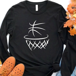 Basketball Long Sleeve Shirt, Basketball Player Tee, Sports Fan Top, Athlete Gift, Basketball Team Shirt, Unisex Sports Apparel