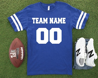 Football Fan Jersey: Customized Name and Number (Cotton Blend Tee)