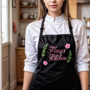 Personalized Cooking Apron - Custom Logo Apron, Adjustable Kitchen Apron, BBQ Apron, Custom Name Apron, Gift for Chefs & Bakers