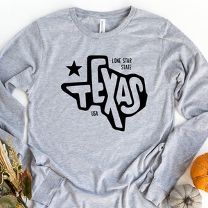 Texas Langarm-Shirt, Texas State Langarm-Shirt, Texas Liebe, Texas Trip Outfit, Geschenk für Texas-Liebhaber