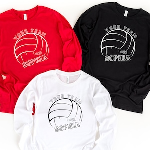 Custom Volleyball Long Sleeve Shirt, Game Day Shirt, Volleyball Gift, Volleyball Team Shirt, Personalized Volleyball Shirt, Sport Lover Gift