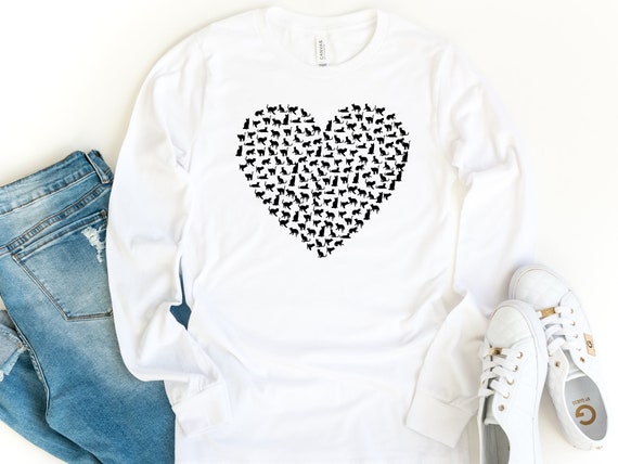 Heart Cats Long Sleeve Shirt, Lots Of Cats Shirt, Cat Lover Shirt, Cat Silhouette Shirt, Cat Lover Gift, Animal Lover Shirt, Pet Lover Shirt