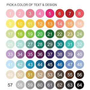 a large number of different colored circles on a white background