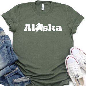 Alaska Shirt, Alaska Karte Zustand Shirt, Alaska Liebhaber Shirt, Alaska Reise Shirt, Alaska Urlaub Shirt, Alaska Geschenk, Entdecker Shirt