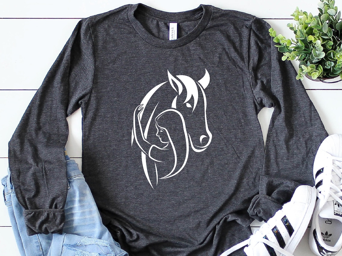 Horse Girl Long Sleeve Shirt Kids Horse Lover Shirt Horse Etsy