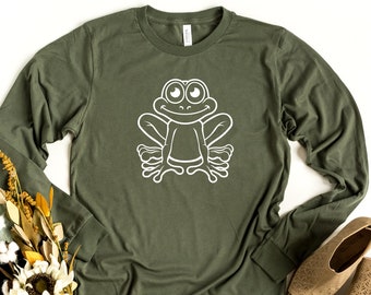 Chemise à manches longues grenouille, chemise drôle de grenouille, chemise de grenouille mignonne, chemise d’amant de grenouille, cadeau d’amant de grenouille, t-shirt de grenouille, t-shirt de grenouille, chemise d’animal