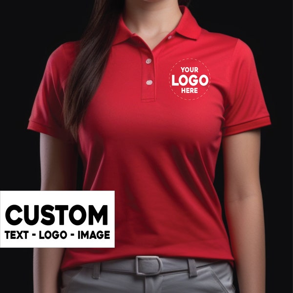 Personalized Polo Shirt for Men & Women - Custom Business Logo, Monogrammed Team Polos, Customized Golf Sports Polo Shirts