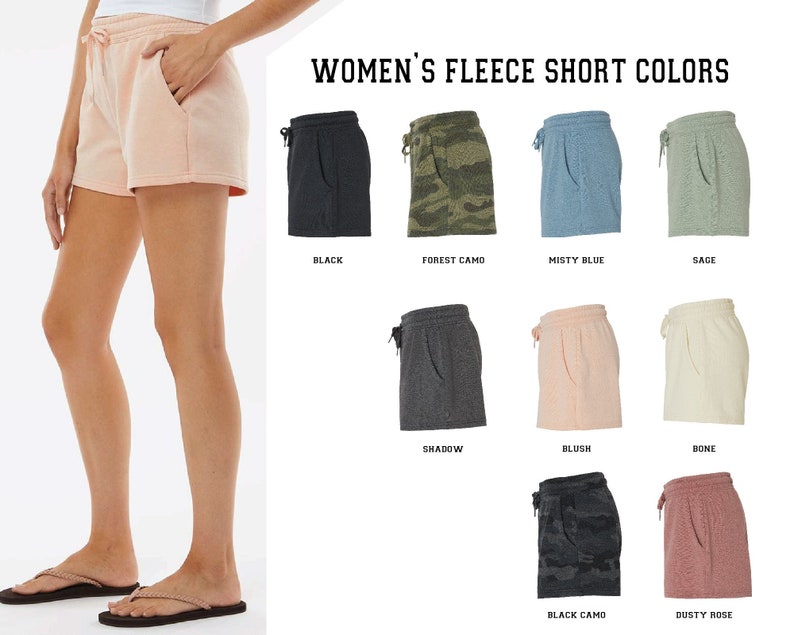 a woman's shorts with different colors and sizes