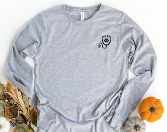 Stethoscope Paw Long Sleeve Shirt, Veterinarian Long Sleeve Shirt, Veterinarian Gift, Vet Tech, Pullover, Funny Vet Gifts