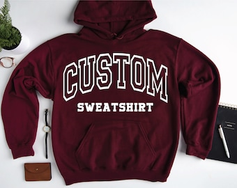 Personalized Hoodie, Custom Text On Sweater, Retro Sweatshirt, Custom College Letters Hoodie, Custom Quote, University College, Oversized