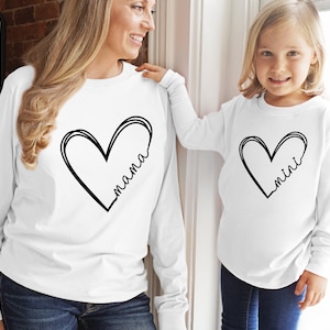 Mama Mini Long Sleeve Shirt, Mommy And Me Outfits, Mama Mini Matching, Mothers Day Gift, Mom and Daughter Long Sleeve, Mother Daughter Set