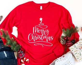 Winter Long Sleeve Shirt Christmas Shirts for Women - Etsy