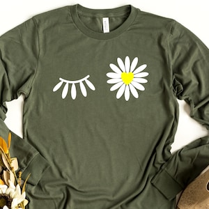 Daisy Long Sleeve, Flower Girl Long Sleeve Shirt, Birthday Gift, Daisy T-Shirt, Floral Long Sleeve, Gift For Her, Daisy Tees