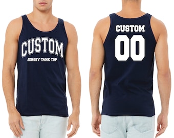Personalized Jersey Tank Top, Custom Text Unisex Tank Top for Men, Women, Custom Design, Custom Bachelorette Tank Top, Front Back Print