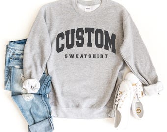 Vintage College Letter Sweatshirt - Custom Quote, Unisex S - 5XL