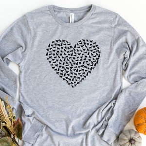 Heart Cats Long Sleeve Shirt, Lots Of Cats Shirt, Cat Lover Shirt, Cat Silhouette Shirt, Cat Lover Gift, Animal Lover Shirt, Pet Lover Shirt bild 3