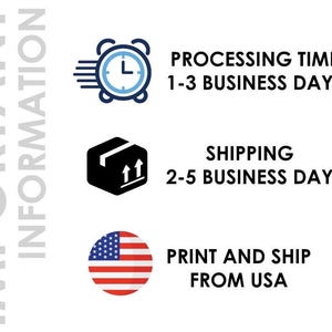 a white poster with a clock and a flag