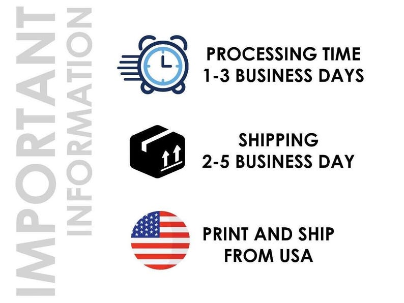 a white poster with a clock and a flag