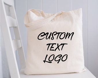 Custom Tote Bag, Personalized Tote Bags, Your Text, Image,  Trade Show Gift Bag, Promotional Tote Bag, Custom Shopper, Shopping Bags,