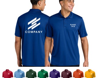 Personalized Quick Dry Polo Shirt – Custom Logo or Text, Moisture-Wicking Performance Shirt for Work, Sports, or Events