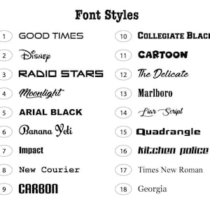 the font styles for font styles