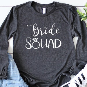 Bride Squad Long Sleeve Shirt, Bachelorette Party Shirt, Bachelorette Shirts, Bridesmaid Shirt, Bridal Party Shirt
