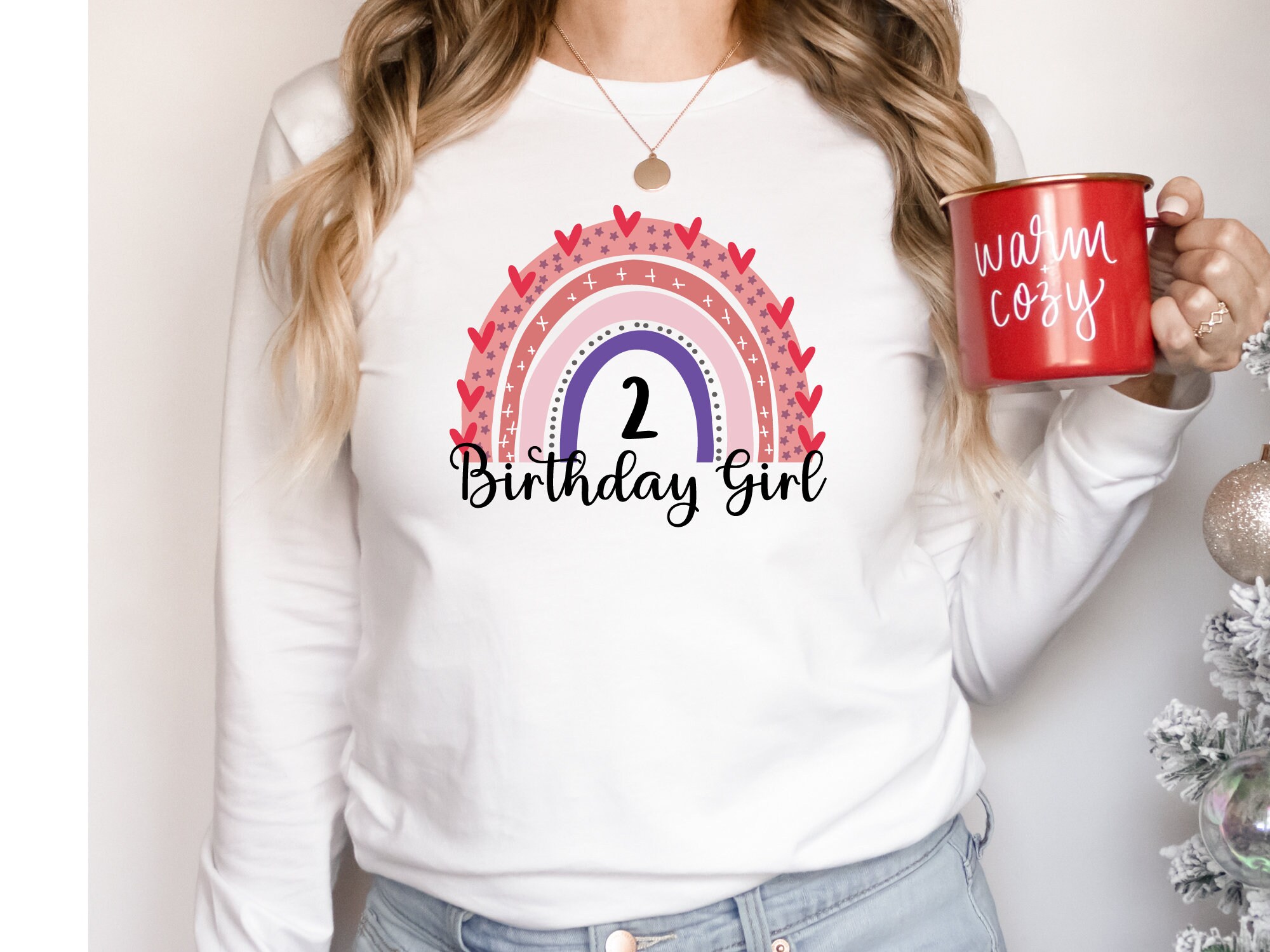 2 Birthday Girl Long Sleeve Shirt 2nd Birthday Shirt Second Etsy