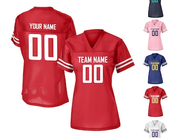MAILLOT de football personnalisé, Maillot de football personnalisé, Maillot femme adulte par équipe, Créez votre propre nom et numéro de maillot, Maillot de fan d'équipe