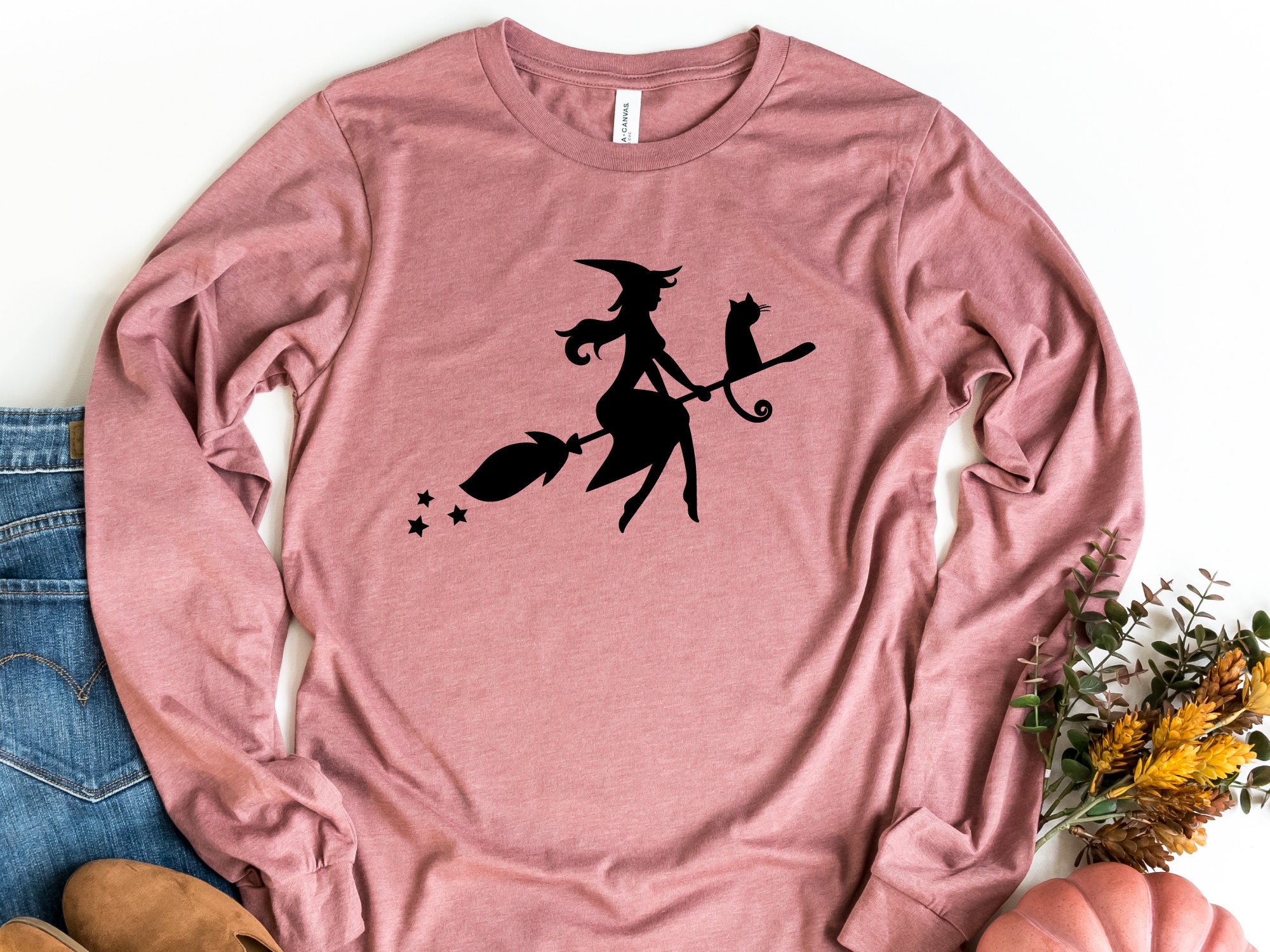 Yihaojia Deals Halloween Long Sleeve Tee For Women - Graphic Cotton Tee Shirt For Spooky Season