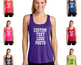 Performance Racerback Tank Top, Custom Text or Logo, Moisture-Wicking