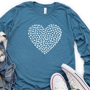 Heart Cats Long Sleeve Shirt, Lots Of Cats Shirt, Cat Lover Shirt, Cat Silhouette Shirt, Cat Lover Gift, Animal Lover Shirt, Pet Lover Shirt bild 4