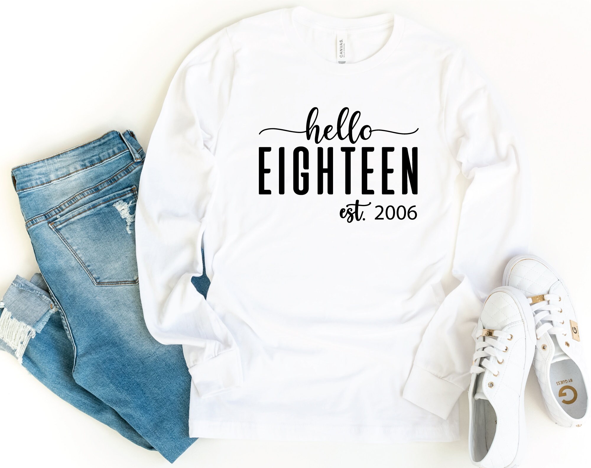 Women's Hello 18 Birthday Shirt - 18th Bday Party Tee, 100% Cotton, Pink, Size Large - View #9