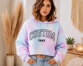 Personalized Women's Cropped Hoodie - Custom Text and Team Style