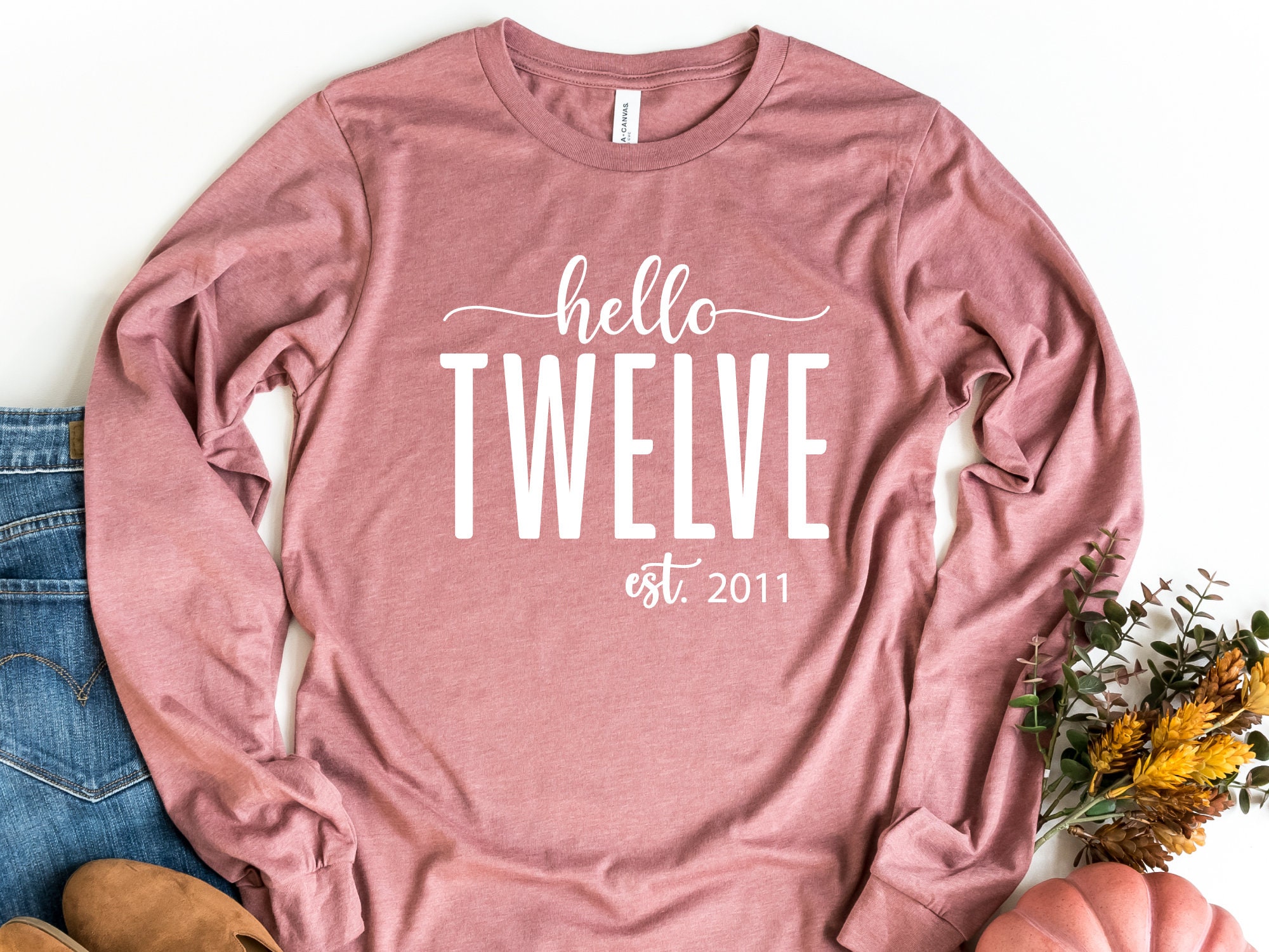 Hello Twelve Sweatshirt 12nd Birthday Sweatshirt Hello 12 