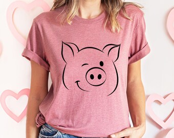 Cute Pig Shirt, Farmer Shirt, Gift for Pig Owner, Piggy T