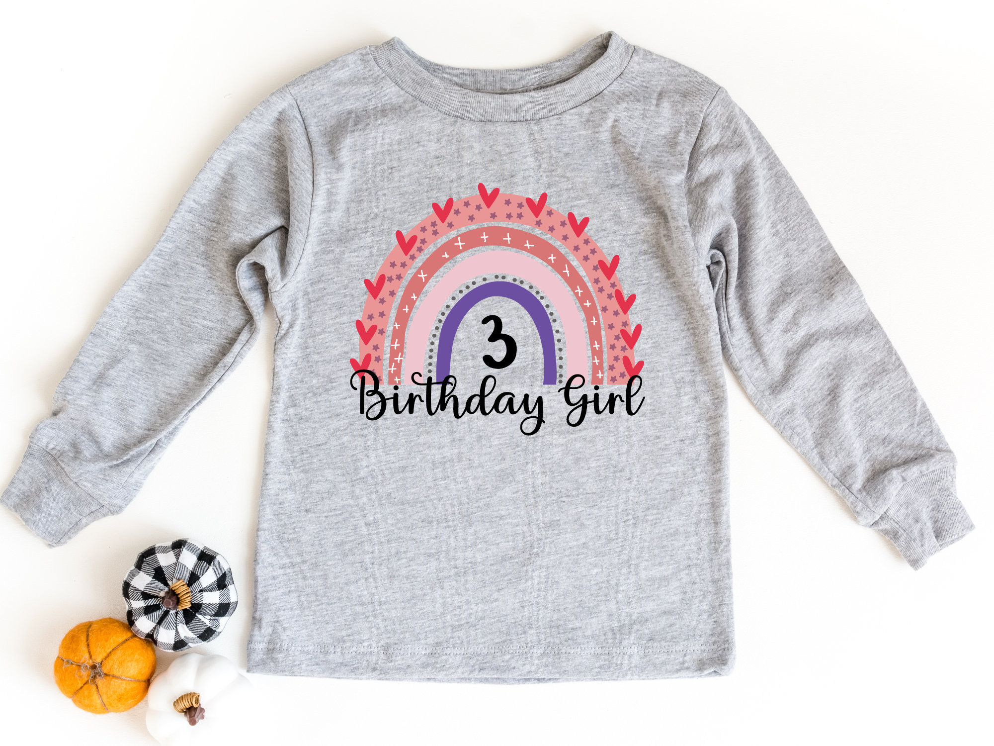 3 Birthday Girl Long Sleeve Shirt Three Years Old Birthday Etsy