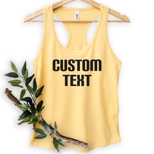 Custom Text Tank Top, Your Design Tank Tops, Personalized Racerback Tank Top, Custom Logo Tank Top, Customize Your Own Tank Top