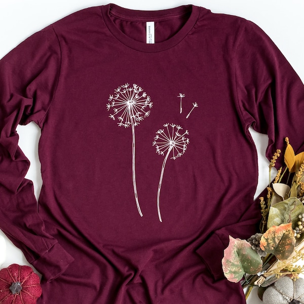 Wildflower Long Sleeve Shirt, Gift For Her, Garden Shirt, Flower Shirt, Spring Shirt, Nature Shirt, Plant Shirt, Nature Lover Shirt