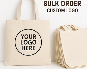 Custom Tote Bags with Logo: Reusable Cotton Canvas, Bulk Orders