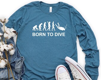 LLiYing-D Merry Christmas Scuba Diver Adult Mens Sports Long Sleeve Sweater T-Shirt