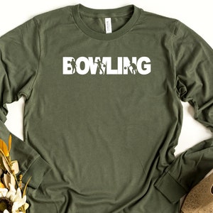 Bowling Long Sleeve Shirt, Bowler Gift, Bowler Shirt, Bowling Team Shirt, Bowling Tee, Bowling Ball, Bowling Invitation, Bowling Alley